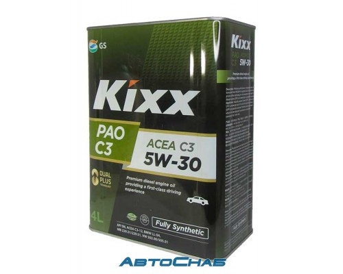 KIXX PAO C3 5W30 SN/CF 4л Моторное масло KIXX PAO C3 5W30 SN/CF 4л Моторное масло